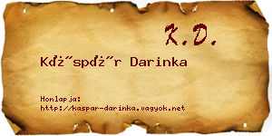 Káspár Darinka névjegykártya